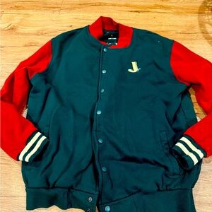 Men's Black and Red Varsity Jacket